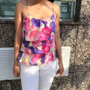 Floral Silk 3 Tiered Cami